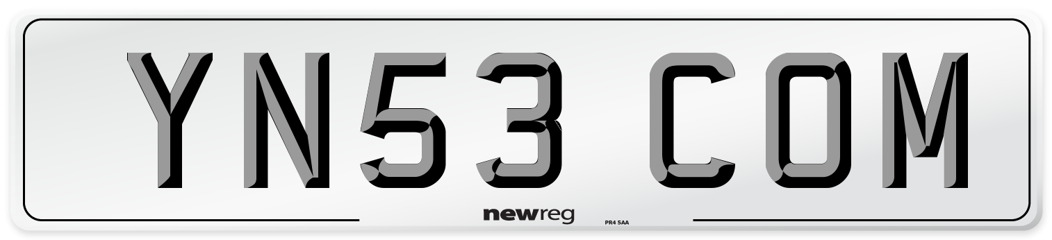 YN53 COM Number Plate from New Reg